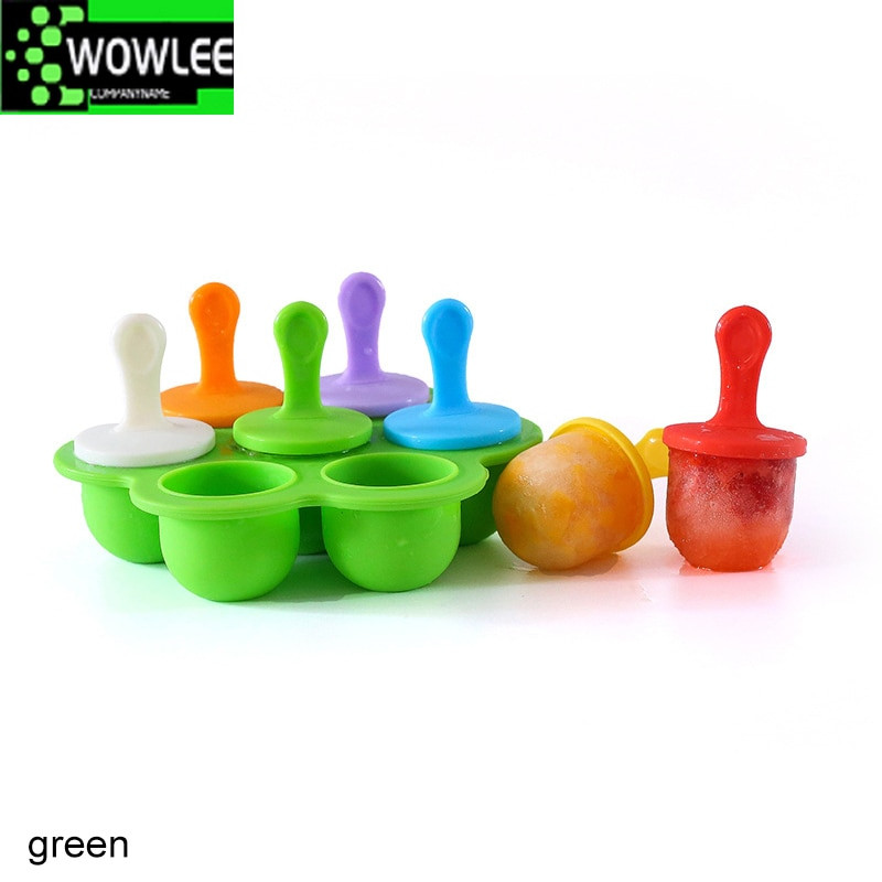 Mini 7-dierkové silikónové formy na zmrzlinu, potravinárske, detské, DIY ovocné shake, zmrzlina, opakovane použiteľná zmrzlina, domáce kuchynské náradie, miska na ľad