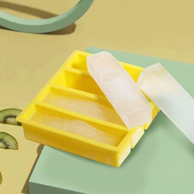 Silikónová forma na ľad so 4 mriežkami, dlhá mriežka na ľad, DIY kreatívna forma na ľad pre deti, doplnková krabica na potraviny pre domácnosť, výrobník ľadu so štyrmi tyčami
