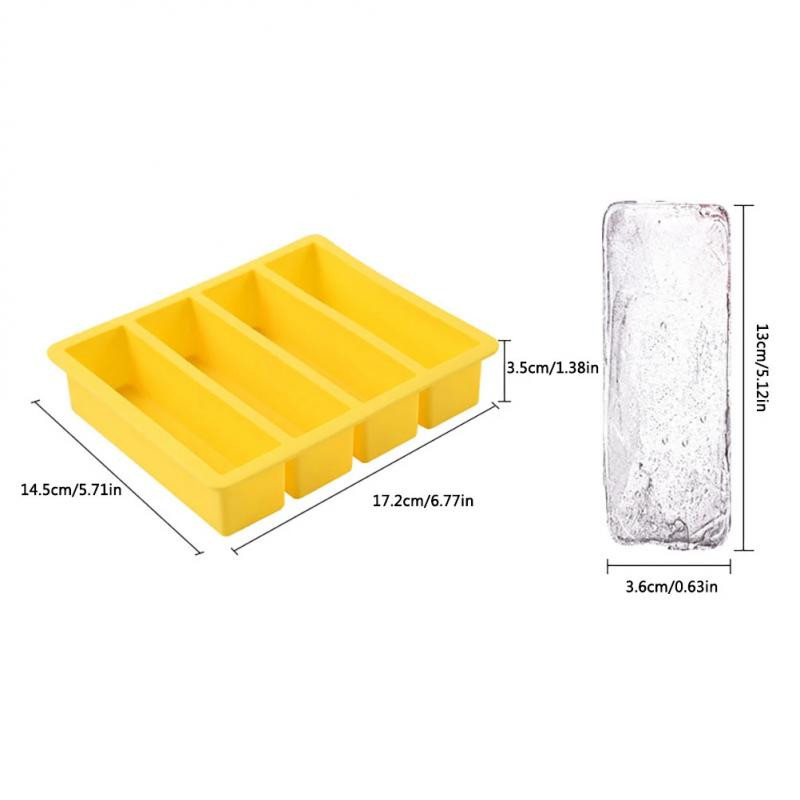 Silikónová forma na ľad so 4 mriežkami, dlhá mriežka na ľad, DIY kreatívna forma na ľad pre deti, doplnková krabica na potraviny pre domácnosť, výrobník ľadu so štyrmi tyčami