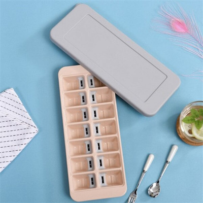 Vytvorte ľad za jednu sekundu, 14 mriežok, zásobník na ľad, ovocný výrobník ľadu, DIY, kreatívna malá forma na ľad, kuchynské príslušenstvo, ovládanie jedným tlačidlom