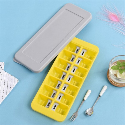 Vytvorte ľad za jednu sekundu, 14 mriežok, zásobník na ľad, ovocný výrobník ľadu, DIY, kreatívna malá forma na ľad, kuchynské príslušenstvo, ovládanie jedným tlačidlom
