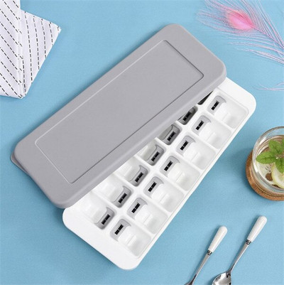 Vytvorte ľad za jednu sekundu, 14 mriežok, zásobník na ľad, ovocný výrobník ľadu, DIY, kreatívna malá forma na ľad, kuchynské príslušenstvo, ovládanie jedným tlačidlom