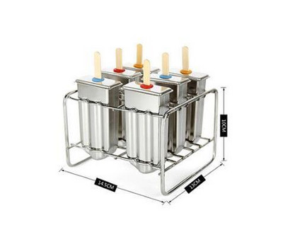 6/10 foriem z nehrdzavejúcej ocele, forma na zmrzlinu, forma na nanuk, držiak na tyčinky na ovocnú zmrzlinu