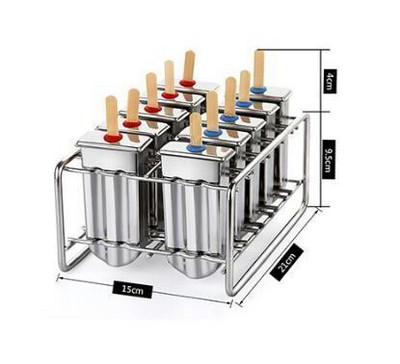 6/10 foriem z nehrdzavejúcej ocele, forma na zmrzlinu, forma na nanuk, držiak na tyčinky na ovocnú zmrzlinu