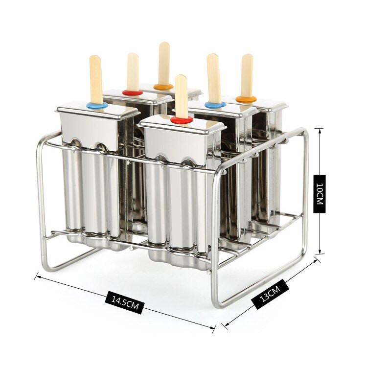 6/10 foriem z nehrdzavejúcej ocele, forma na zmrzlinu, forma na nanuk, držiak na tyčinky na ovocnú zmrzlinu