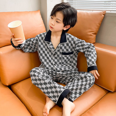 Detské kockované pyžamo pre chlapcov