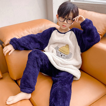 Ζεστές παιδικές πιτζάμες με κέντημα για αγόρια
