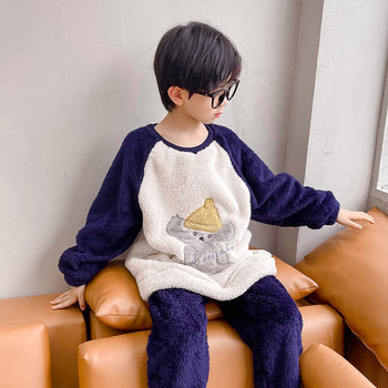 Пухена детска пижама с бродерия за момчета