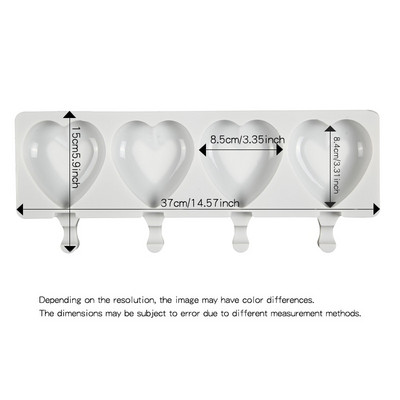 Silikónová forma na zmrzlinu 4-dutinová forma Big Love Shape DIY domáce formy na nanuky dezert ľadový nanuk lízanka opakovane použiteľné nástroje