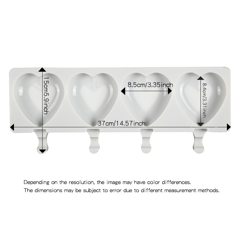 Silikónová forma na zmrzlinu 4-dutinová forma Big Love Shape DIY domáce formy na nanuky dezert ľadový nanuk lízanka opakovane použiteľné nástroje