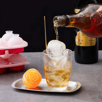Rose Diamond Ball Mold Silicone Ice Cube Maker Δίσκος φόρμας σοκολάτας Ice cream DIY Tool Whisky Wine Cocktail Ice Cube