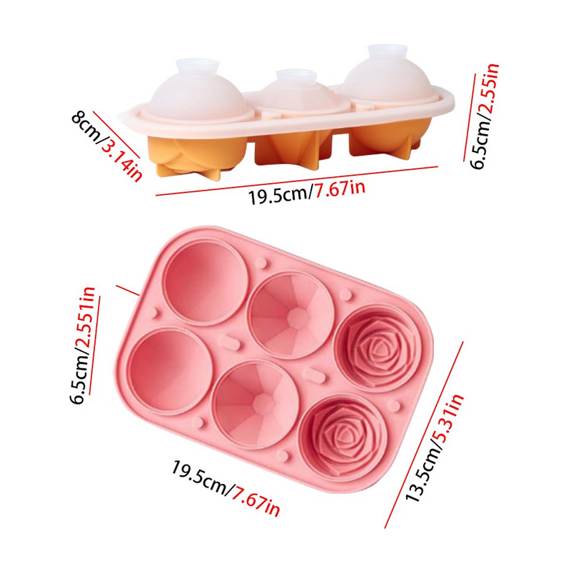 Silikónová forma Rose Diamond Ball, výrobca kociek ľadu, forma na čokoládu, tácka na zmrzlinu, nástroj na výrobu whisky, vína, koktailu, kocka ľadu