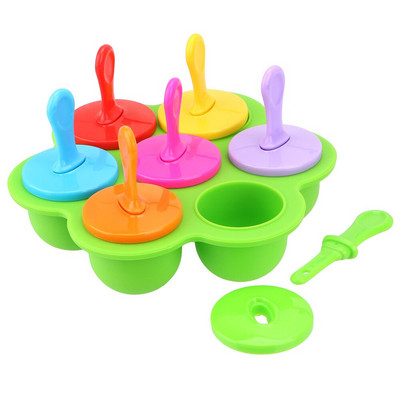 Forma na ľadové nanuky 7 otvorov, tácka na výrobu zmrzlinových guľôčok, kuchynské náradie, silikónová forma na nanuky potravinárskej kvality, príslušenstvo na ovocné kokteily