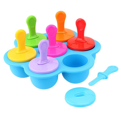 Forma na ľadové nanuky 7 otvorov, tácka na výrobu zmrzlinových guľôčok, kuchynské náradie, silikónová forma na nanuky potravinárskej kvality, príslušenstvo na ovocné kokteily