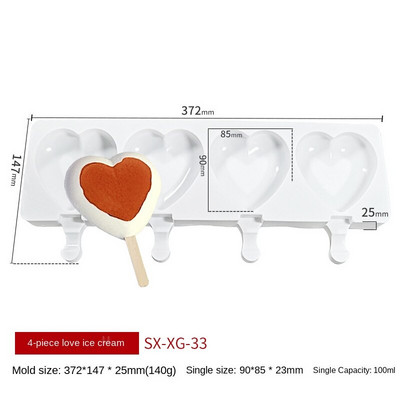 4/8 Cell Magnum Silikoninė Forma Silikoninė Ledų Forma Popsicle Formos „Pasidaryk pats“ ledų formelės Ledų formavimo formavimo formelės ledų padėklas