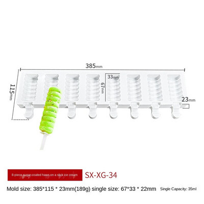 4/8 Cell Magnum Silikoninė Forma Silikoninė Ledų Forma Popsicle Formos „Pasidaryk pats“ ledų formelės Ledų formavimo formavimo formelės ledų padėklas