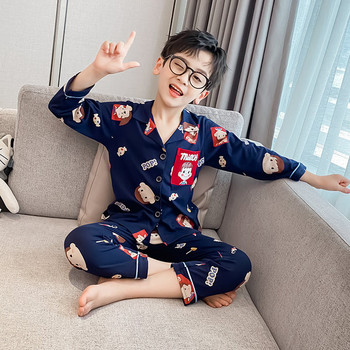 Παιδικές πιτζάμες με απλικέ και κουμπιά για αγόρια