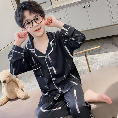 Vaikiška dviejų dalių satino pižama berniukams