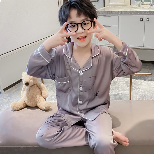 Vaikiška dviejų dalių satino pižama berniukams