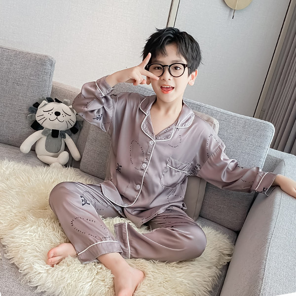 Vaikiška dviejų dalių satino pižama berniukams