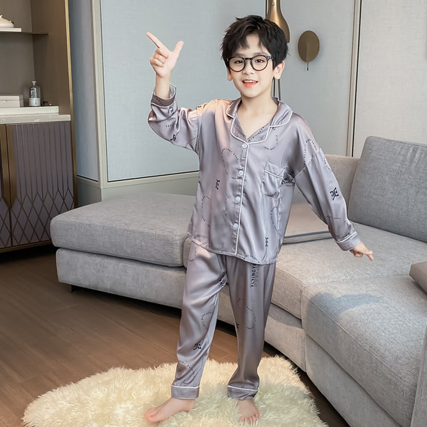 Vaikiška dviejų dalių satino pižama berniukams