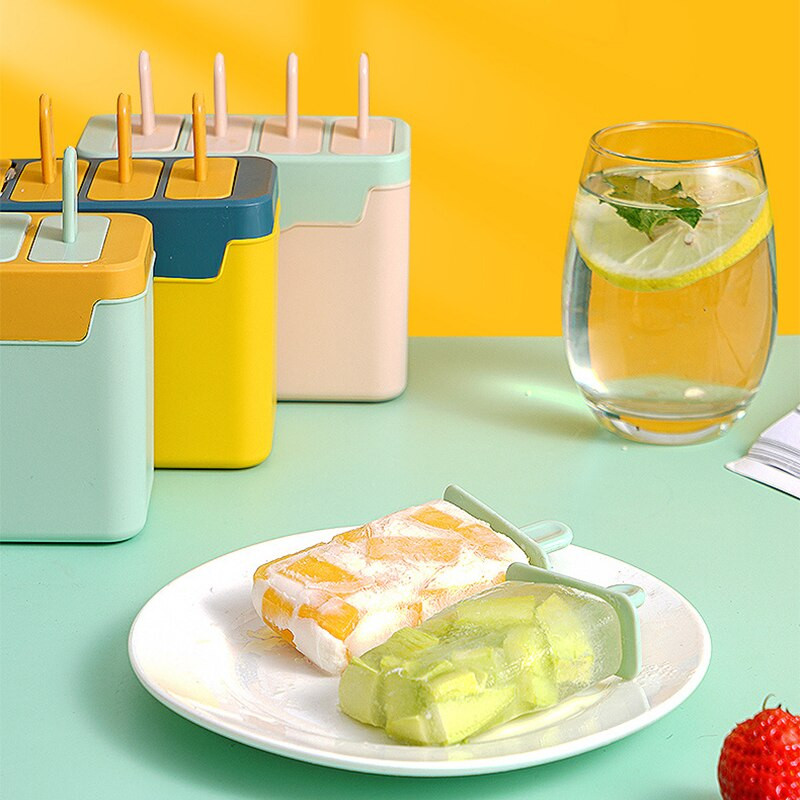 Plastový výrobník nanukov potravinárskej kvality, 4 mriežky, forma na zmrzlinu, letné ovocné formy na zmrzlinu, tácka na ľadové kocky