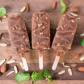 Καλούπια παγωτού σιλικόνης Φόρμα παγωτού Επαναχρησιμοποιήσιμη Ice Pop Maker Chocolate cakesicle Moul Ξύλινα ραβδιά Dessert Tools Bar