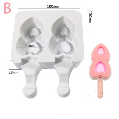 Silikónové formy na zmrzlinu, opakovane použiteľné formy na zmrzlinu, čokoládové formy na tortu, drevené tyčinky, dezertné nástroje