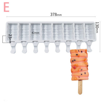 Silikónové formy na zmrzlinu, opakovane použiteľné formy na zmrzlinu, čokoládové formy na tortu, drevené tyčinky, dezertné nástroje