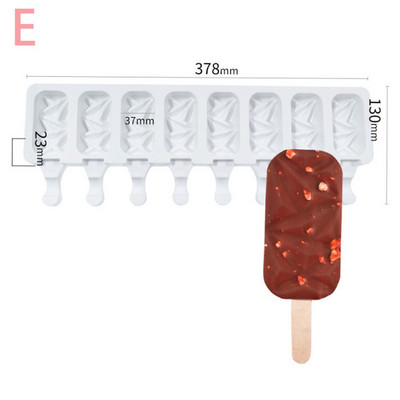 Silikónové formy na zmrzlinu, opakovane použiteľné formy na zmrzlinu, čokoládové formy na tortu, drevené tyčinky, dezertné nástroje