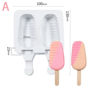 Silikónové formy na zmrzlinu, opakovane použiteľné formy na zmrzlinu, čokoládové formy na tortu, drevené tyčinky, dezertné nástroje