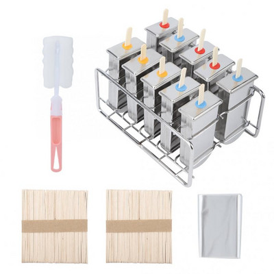 3/6/10 ks nerezových foriem na nanuky, držiak na zmrzlinu, tyčinky na nanuky, formy na zmrzlinu, okrúhly/plochý výrobník nanukov