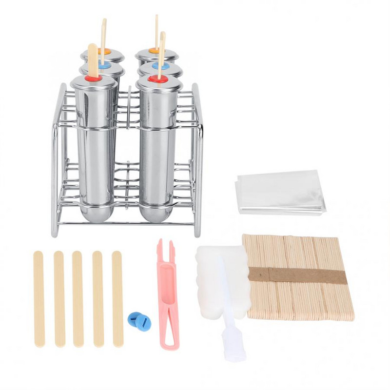 3/6/10 ks nerezových foriem na nanuky, držiak na zmrzlinu, tyčinky na nanuky, formy na zmrzlinu, okrúhly/plochý výrobník nanukov