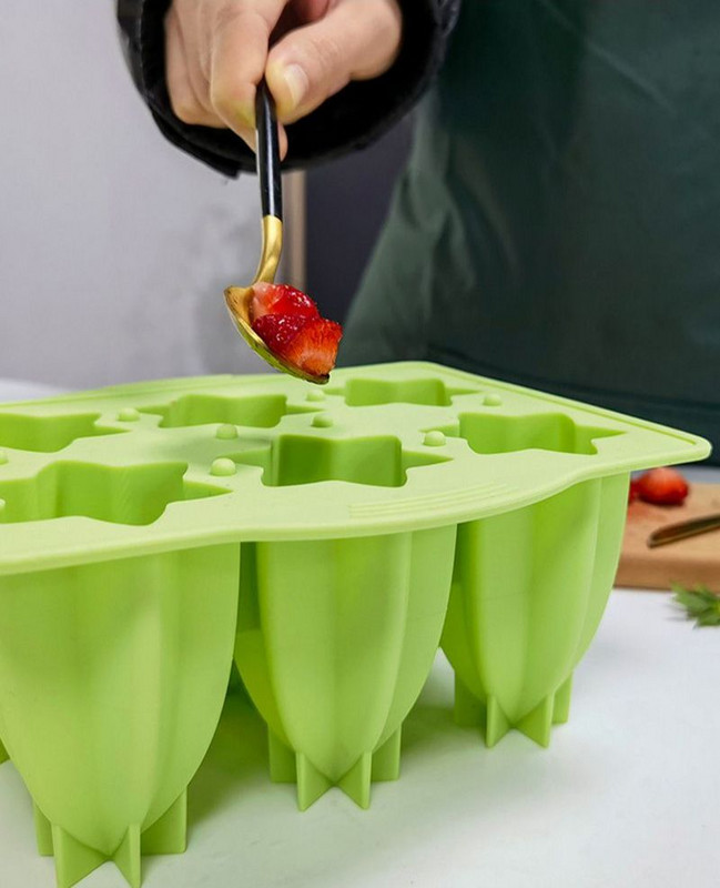 Forma na zmrzlinu s karambólou, silikónová forma na nanuky s viečkom, domáce formy na výrobu nanukov