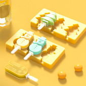 Silikónová forma na zmrzlinu, DIY domáce formy na nanuky, mraznička, 4-bunková malá miska na ľadové kocky, nástroje na pečenie