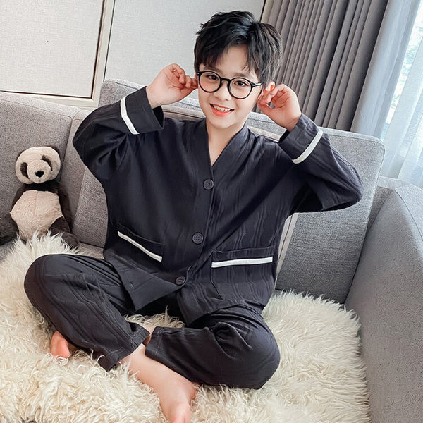 Gyermek kétrészes pizsama fiúknak - gombokkal