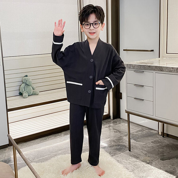 Gyermek kétrészes pizsama fiúknak - gombokkal