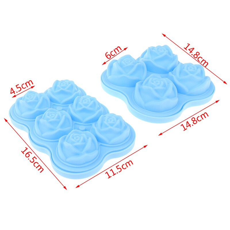 Silikónová forma na mydlo, 4/6 slotov, forma na tortu, kvet, ruža, kocka ľadu, formy na výrobu DIY 3D živice, hliny, čokolády, ľadu, ručne vyrábané