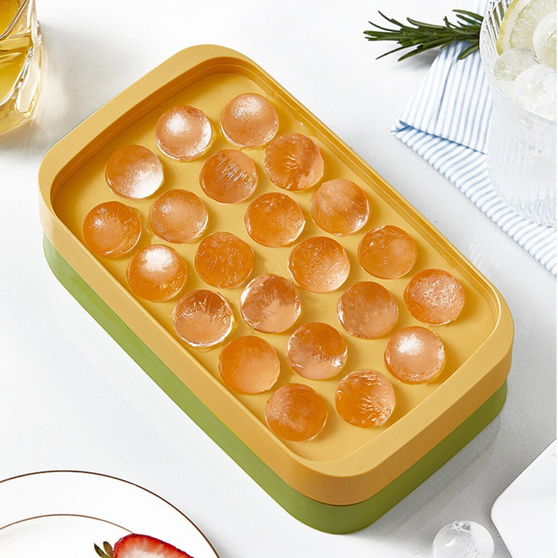 Tácky na ľadové kocky so silikónovým dnom, úložná nádoba na ľadové kocky s vekom, formičky na ľad na chladné nápoje, kuchynské náradie, príslušenstvo