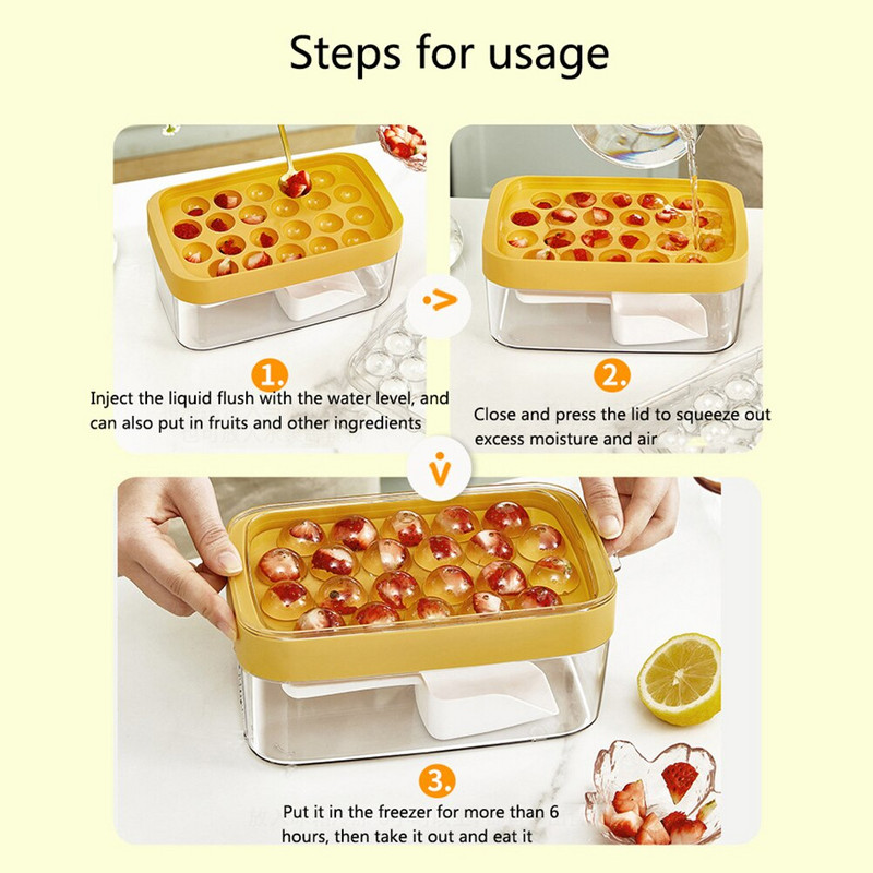 Tácky na ľadové kocky so silikónovým dnom, úložná nádoba na ľadové kocky s vekom, formičky na ľad na chladné nápoje, kuchynské náradie, príslušenstvo