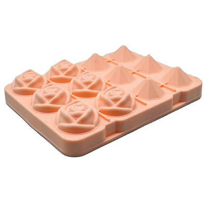 Domáca DIY forma na ľad, diamantový výrobník ľadu, mrazená miska na ľad, 12 mriežok, silikónová forma na ľad, čokoládová forma, kuchynské príslušenstvo