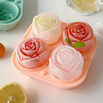 Κάλυμμα παγοθήκης από καλούπι σιλικόνης τριαντάφυλλο για οικιακό ουίσκι τεχνούργημα ζελέ ποιότητας τροφίμων