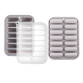 2 бр. Форми за блокчета гранола с 14 кухини, силиконова форма за блокчета за зърнени храни, колбаси, шоколад, бонбони, масло, еклер, сиво