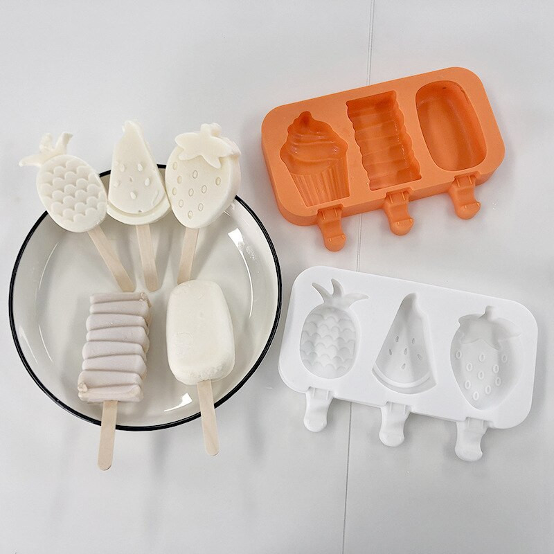 DIY Domáca detská silikónová forma na zmrzlinu, kreatívna kreslená forma na zmrzlinu s paličkou