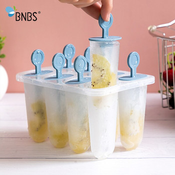 Начало Направи си сам форма за кубчета за лед 8 решетки Пластмасова форма за сладолед с дръжка Машина за създаване на кубчета за лед Инструменти за готвене Кухненски аксесоари