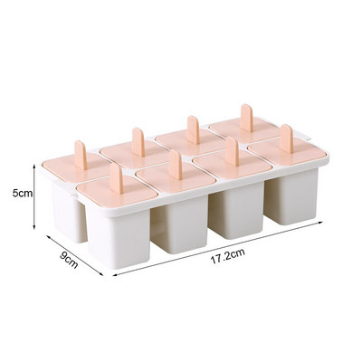 Domáca DIY forma na ľad, 8 mriežok, plastová forma na zmrzlinu s rukoväťou, výrobník ľadových kociek, kuchynské náradie, kuchynské príslušenstvo