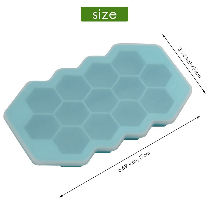 3 štvorcové misky na ľad s uzavretými viečkami, silikónové formy, opakovane použiteľné šesťuholníkové misky na ľad s 39 vrstvami, na whisky, koktaily, jedlo