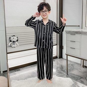 Нов модел пижама за момчета от две части с класическа яка 