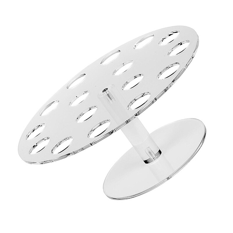 Nový akrylový stojan na zmrzlinový kornútok/rolku sushi so 16 držiakmi, priehľadný