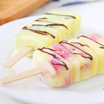 Popsicle Stick 200Pcs Ръчно изработен сладолед Сладолед Супер дълга естествена дървена пръчка за занаяти (11,4 cm x 1,0 cm)